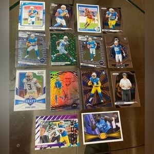 14 card Los Angeles Chargers lot Joey Bosa Justin Herbert Ladd McConkey etc